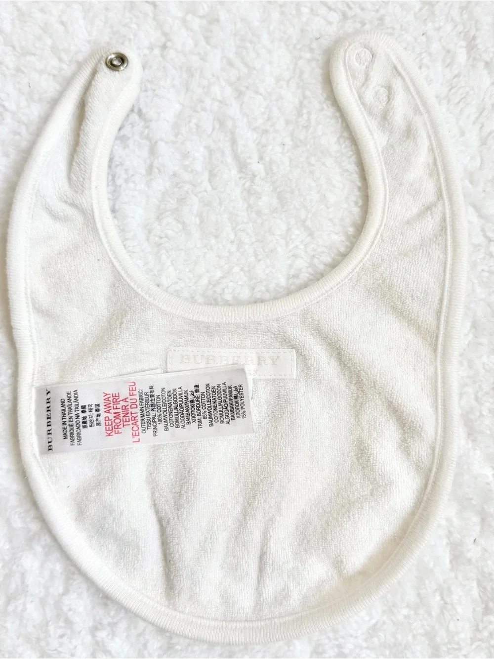 Burberry Baby Bib Infant Girl Unisex Sheep Nova Check Beige Plaid Cotton